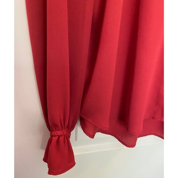 LOFT Red Lightweight Red Maroon Blouse Women's Size XL - Picture 4 of 6